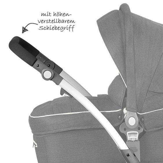 Knorr Baby Kombi-Kinderwagen Yuu - Melange-Anthrazit