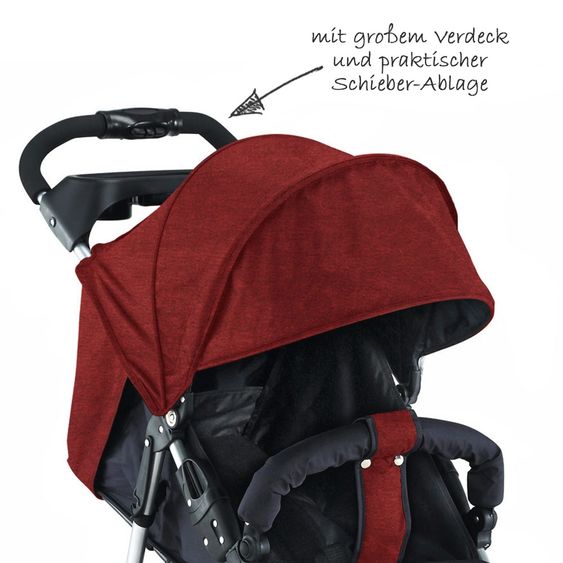 Knorr Baby Passeggino V-Easy Fold - Rosso Melange