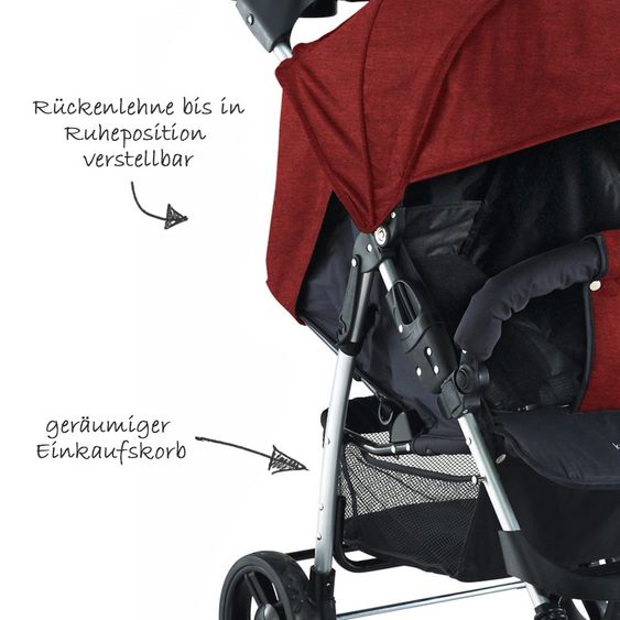 Knorr Baby Passeggino V-Easy Fold - Rosso Melange