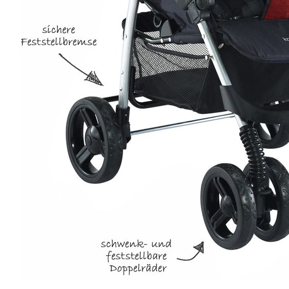 Knorr Baby Passeggino V-Easy Fold - Rosso Melange