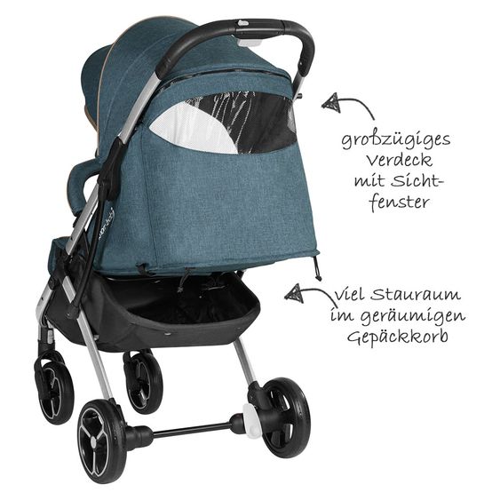 Knorr Baby Sportwagen X-Easy Fold - Melange Jeans-Blau