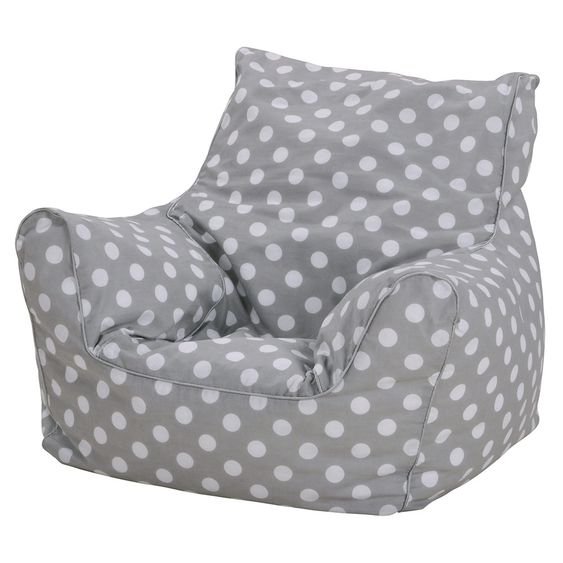 Knorrtoys Kinder-Sitzsack - Dots - Grau Weiß
