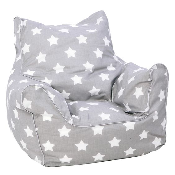 Knorrtoys Kinder-Sitzsack - Stars - Grau Weiß