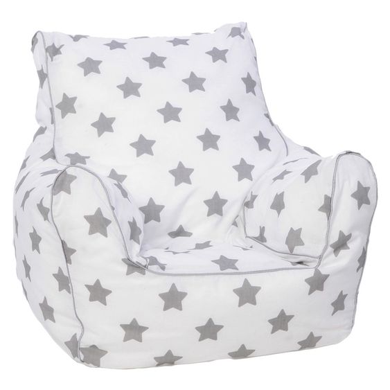 Knorrtoys Kinder-Sitzsack - Stars - Weiß Grau