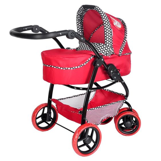 Knorrtoys Kombi-Puppenwagen Coco Rockabella - Rot Schwarz