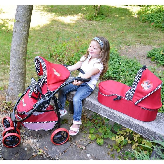 Knorrtoys Kombi-Puppenwagen Coco Rockabella - Rot Schwarz