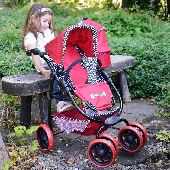 Knorrtoys Kombi-Puppenwagen Coco Rockabella - Rot Schwarz