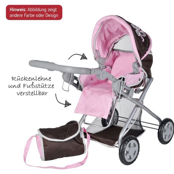 Knorrtoys Combi doll carriage Kyra - Stripes Pink