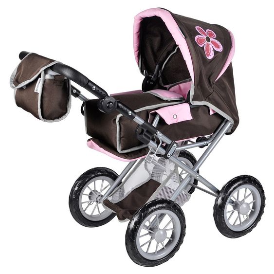 Knorrtoys Combi doll carriage Ruby - Brown Flower