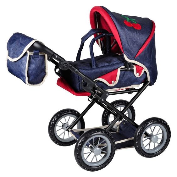 Knorrtoys Kombi-Puppenwagen Ruby Denim - Red Cherries