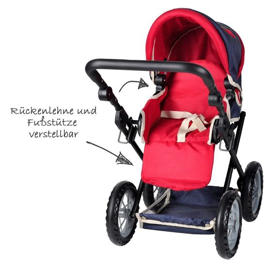 Knorrtoys Kombi-Puppenwagen Ruby Denim - Red Cherries