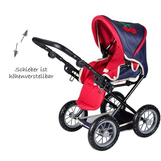 Knorrtoys Kombi-Puppenwagen Ruby Denim - Red Cherries