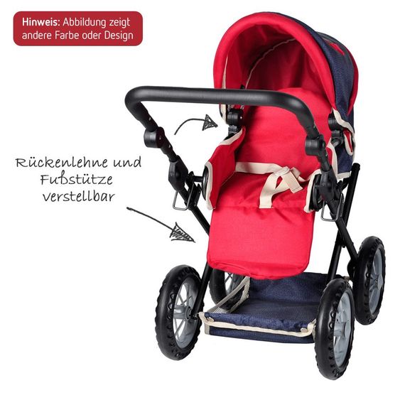 Knorrtoys Kombi-Puppenwagen Ruby Flower - Bordeaux Rosa