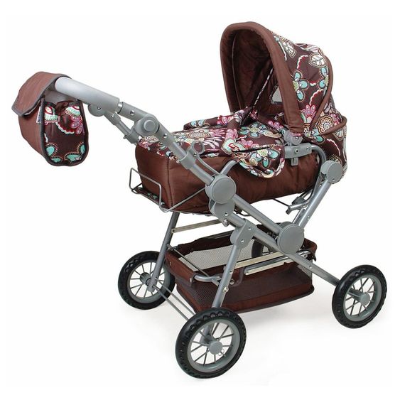 Knorrtoys Kombi-Puppenwagen Twingo-S - Flower Brown