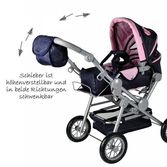 Knorrtoys Kombi-Puppenwagen Twingo-S My little Princess - Blau Rosa