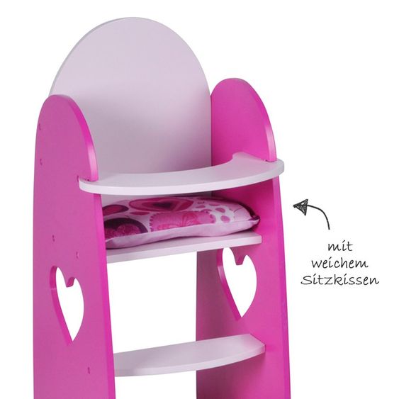 Knorrtoys Puppen-Hochstuhl Hearts and Butterfly - Pink Love