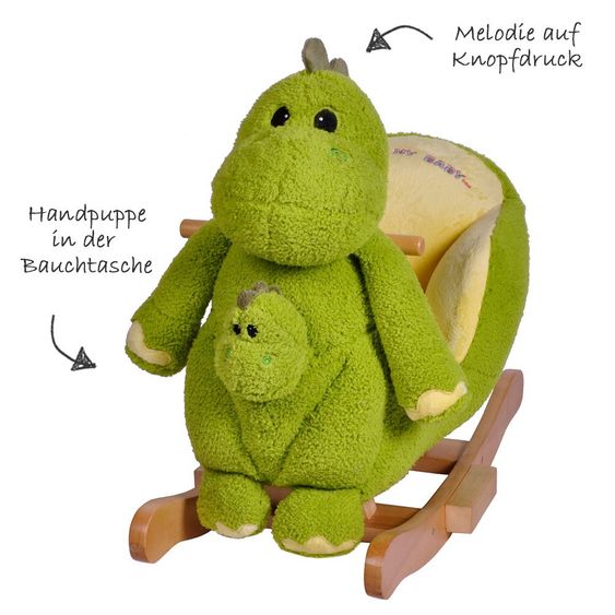 Knorrtoys Schaukeltier Dino Herbert mit Handpuppe