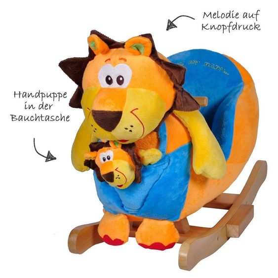 Knorrtoys Schaukeltier Löwe Baba mit Handpuppe