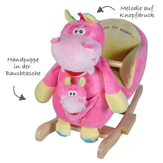 Knorrtoys Schaukeltier Nilpferd Doris mit Handpuppe