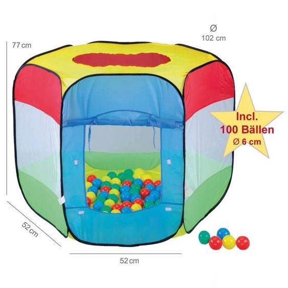 Knorrtoys Spielzelt Pop-Up Bendix + 100 Bälle