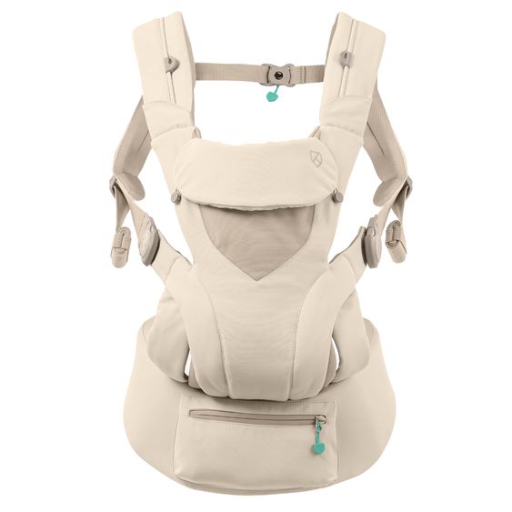Koala Babycare 3-in-1 Babytrage Cuddle Carry ab Geburt von 3,2 bis 20,4 kg - Anhock-Spreiz-Haltung, 3 Tragepositionen - Beige