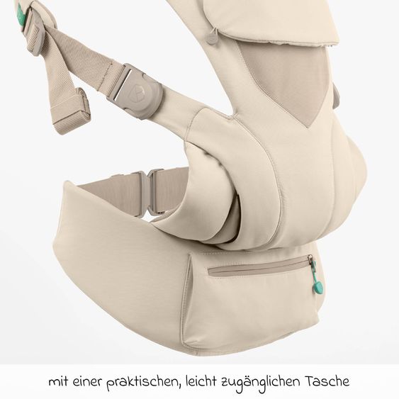 Koala Babycare 3-in-1 Babytrage Cuddle Carry ab Geburt von 3,2 bis 20,4 kg - Anhock-Spreiz-Haltung, 3 Tragepositionen - Beige