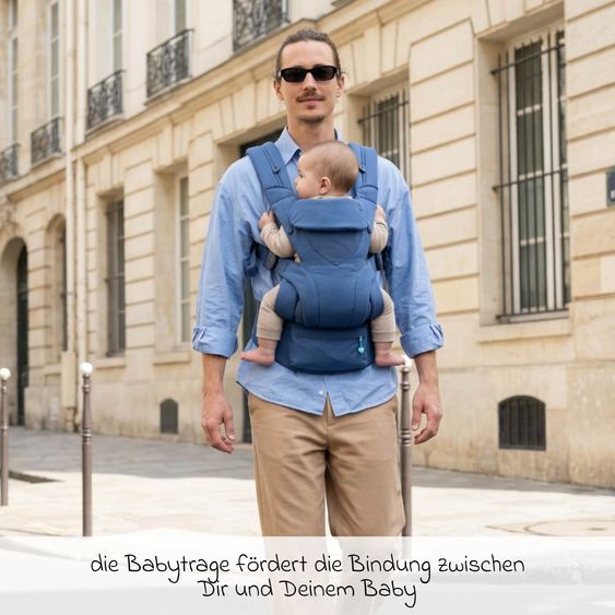 Koala Babycare 3-in-1 Babytrage Cuddle Carry ab Geburt von 3,2 bis 20,4 kg - Anhock-Spreiz-Haltung, 3 Tragepositionen - Dark Blue