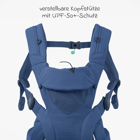 Koala Babycare 3-in-1 Babytrage Cuddle Carry ab Geburt von 3,2 bis 20,4 kg - Anhock-Spreiz-Haltung, 3 Tragepositionen - Dark Blue