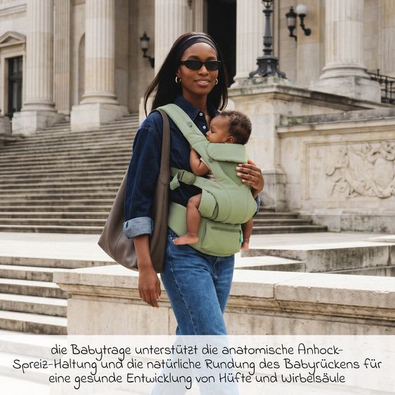 Koala Babycare 3-in-1 Baby Carrier Caddle Carry from Birth 3.2 to 20.4 kg - Frog-Leg Position, 3 Carrying Positions - Light Green