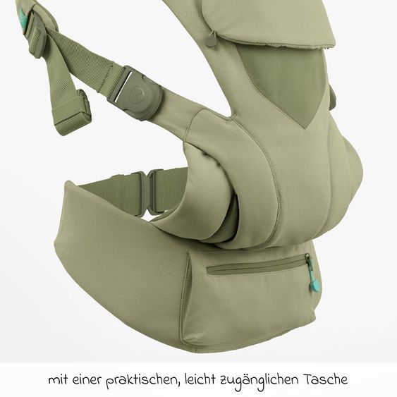 Koala Babycare 3-in-1 Baby Carrier Caddle Carry from Birth 3.2 to 20.4 kg - Frog-Leg Position, 3 Carrying Positions - Light Green