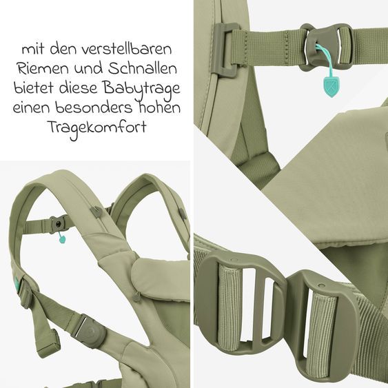 Koala Babycare 3-in-1 Baby Carrier Caddle Carry from Birth 3.2 to 20.4 kg - Frog-Leg Position, 3 Carrying Positions - Light Green
