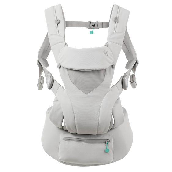 Koala Babycare 3-in-1 Babytrage Cuddle Carry ab Geburt von 3,2 bis 20,4 kg - Anhock-Spreiz-Haltung, 3 Tragepositionen - Light Grey