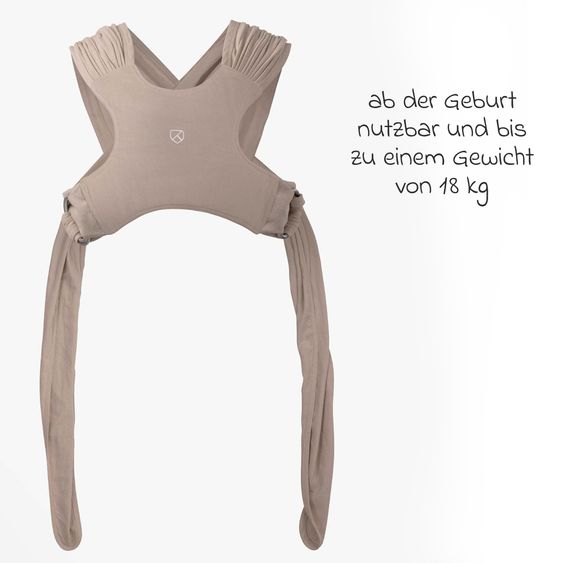Koala Babycare Baby wrap carrier Cuddle Band 2 made of Linen from birth up to 3 to 18 kg - breathable - Linen Cappuccino