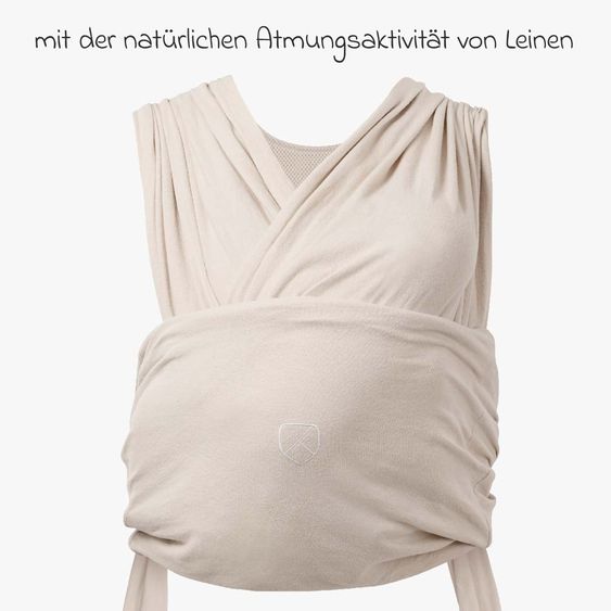Koala Babycare Écharpe De Portage Bébé Cuddle Band 2 en Lin Dès La Naissance de 3 à 18 Kg - Respirant - Lin Oat
