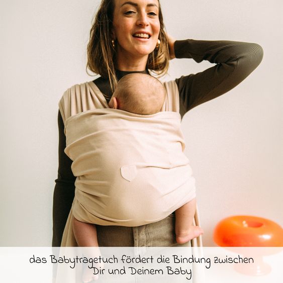 Koala Babycare Babytragetuch Cuddle Band 2 mit Bio-Baumwolle ab Geburt von 3 bis 15 kg - atmungsaktiv - Full Beige