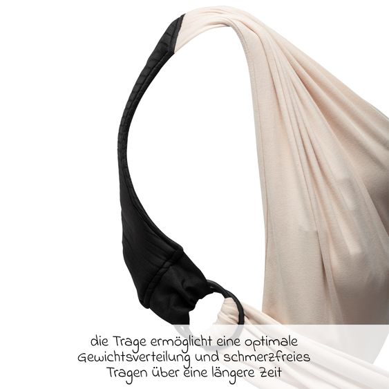 Koala Babycare Babytragetuch Cuddle Band 2 mit Bio-Baumwolle ab Geburt von 3 bis 15 kg - atmungsaktiv - Full Beige