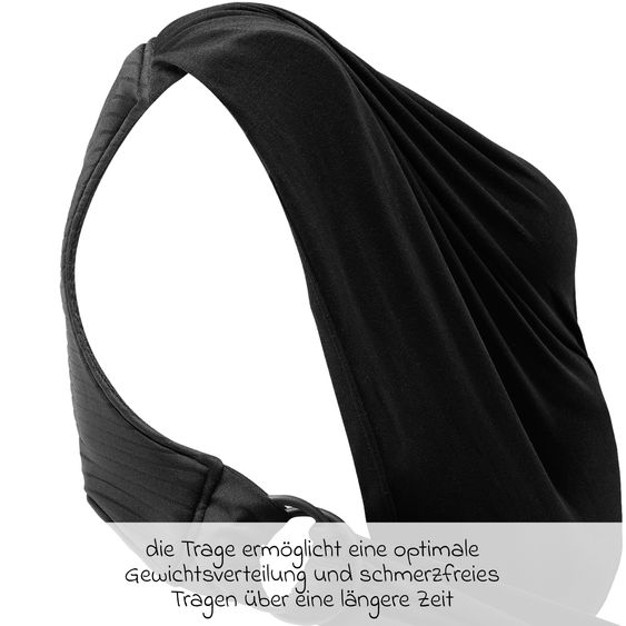 Koala Babycare Babytragetuch Cuddle Band 2 mit Bio-Baumwolle ab Geburt von 3 bis 15 kg - atmungsaktiv - Full Black
