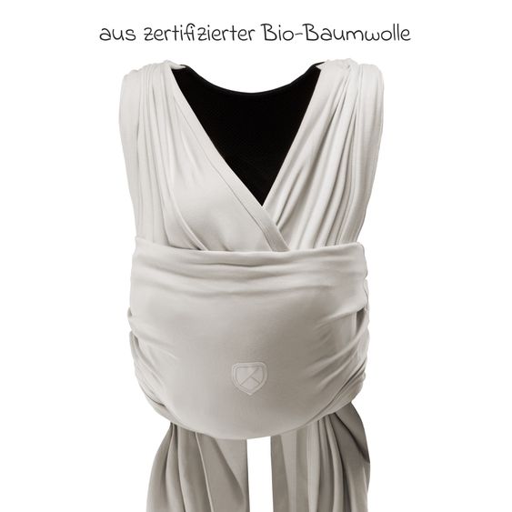 Koala Babycare Baby wrap carrier Cuddle Band 2 with Organic Cotton from Birth for 3 to 15 kg - Breathable - Full Grey