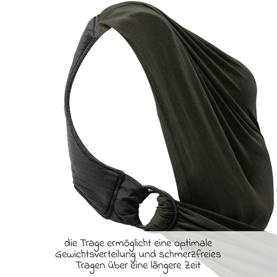 Koala Babycare Écharpe De Portage Bébé Cuddle Band 2 avec Coton Bio dès la Naissance de 3 à 15 kg - Respirant - Vert Militaire