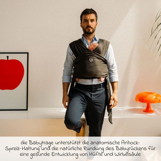 Koala Babycare Écharpe De Portage Bébé Cuddle Band 2 avec Coton Bio dès la Naissance de 3 à 15 kg - Respirant - Vert Militaire