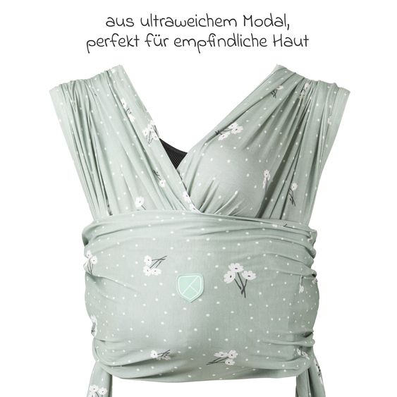 Koala Babycare Babytragetuch Cuddle Band 2 Modal ab Geburt von 2 bis 9 kg - atmungsaktiv - Blossom Green