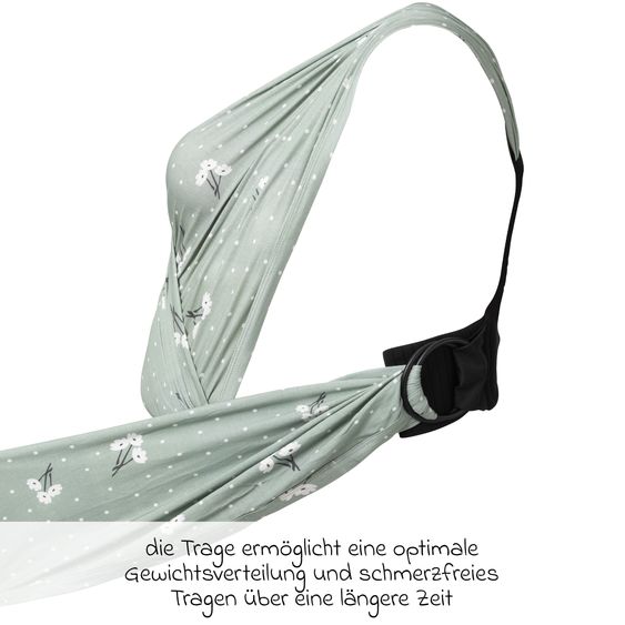 Koala Babycare Babytragetuch Cuddle Band 2 Modal ab Geburt von 2 bis 9 kg - atmungsaktiv - Blossom Green