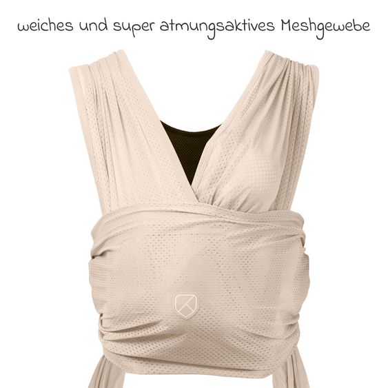 Koala Babycare Écharpe De Portage Bébé Cuddle Breeze Écharpe De Portage Dès La Naissance De 2 À 9 Kg - Tissu Mesh Respirant - Beige