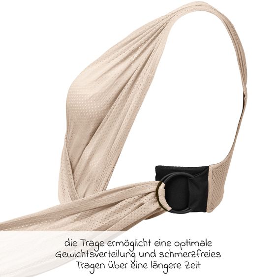 Koala Babycare Écharpe De Portage Bébé Cuddle Breeze Écharpe De Portage Dès La Naissance De 2 À 9 Kg - Tissu Mesh Respirant - Beige