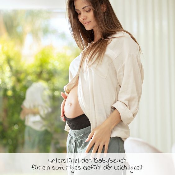 Koala Babycare Bande Ventrale & Ceinture De Maintien Belly Soutien Pendant La Grossesse - Broderie Noir