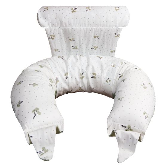 Koala Babycare Coussin D'Allaitement Hugs Plus Coussin Multifonction Pour Grossesse, Allaitement Et TummyTime Avec Support Amovible - Blossom Gris
