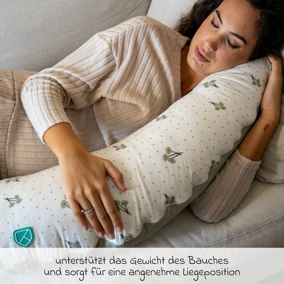 Koala Babycare Coussin D'Allaitement Hugs Plus Coussin Multifonction Pour Grossesse, Allaitement Et TummyTime Avec Support Amovible - Blossom Gris