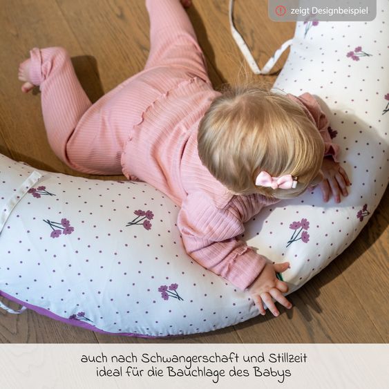 Koala Babycare Coussin D'Allaitement Hugs Plus Coussin Multifonction Pour Grossesse, Allaitement Et TummyTime Avec Support Amovible - Blossom Gris