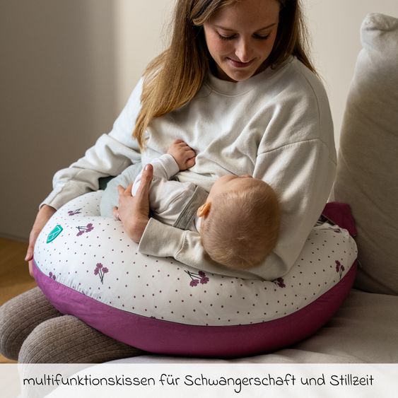 Koala Babycare Nursing pillow Hugs Plus Multifunctional Pillow for Pregnancy, Nursing and TummyTime with Removable Support - Blossom Purple