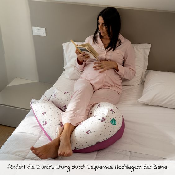 Koala Babycare Nursing pillow Hugs Plus Multifunctional Pillow for Pregnancy, Nursing and TummyTime with Removable Support - Blossom Purple